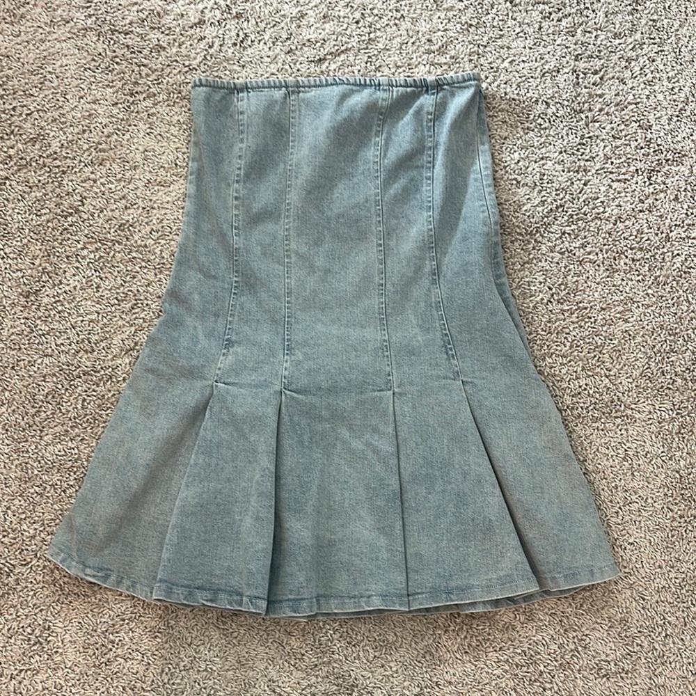 NWT American Thread strapless denim dress Sz M